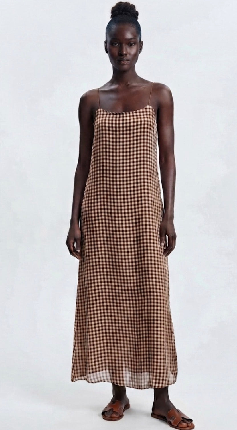 Vestido AMARA midi cuadros Vichy