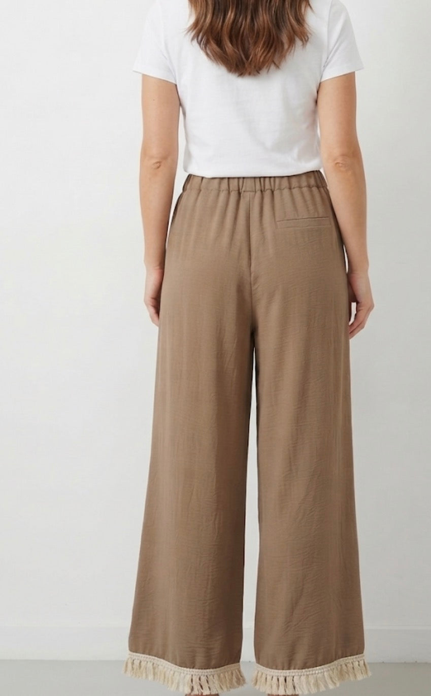 Pantalón Palazzo con flecos