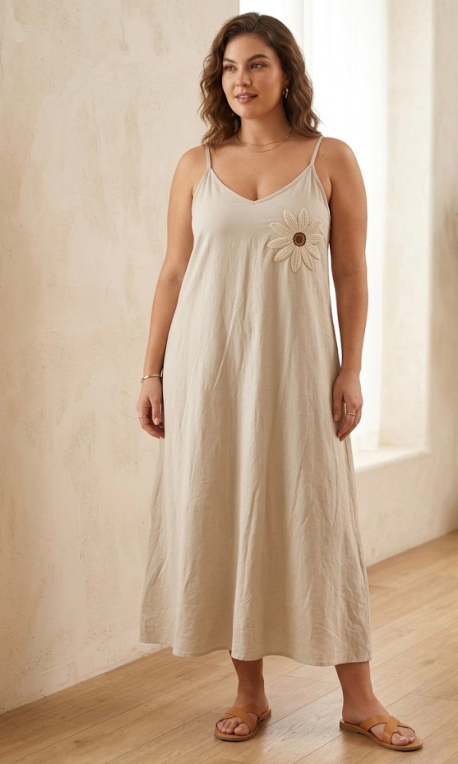 Vestido SÁHARA beig de algodón