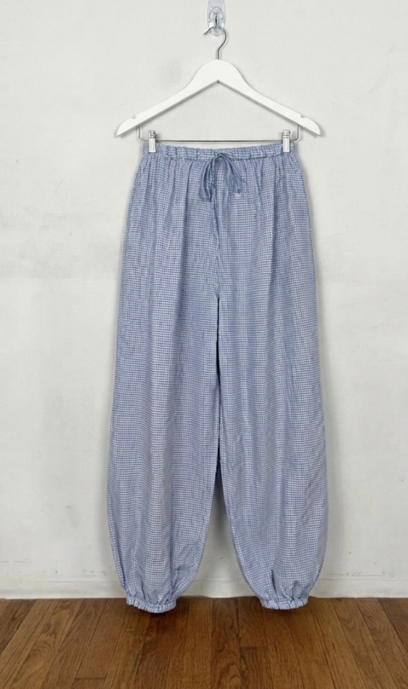 Pantalón palazzo cuadros Vichy de algodón