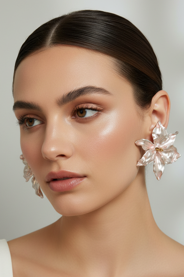 Pendientes flor Verona rosa