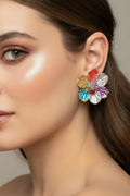 Pendientes flor multicolor