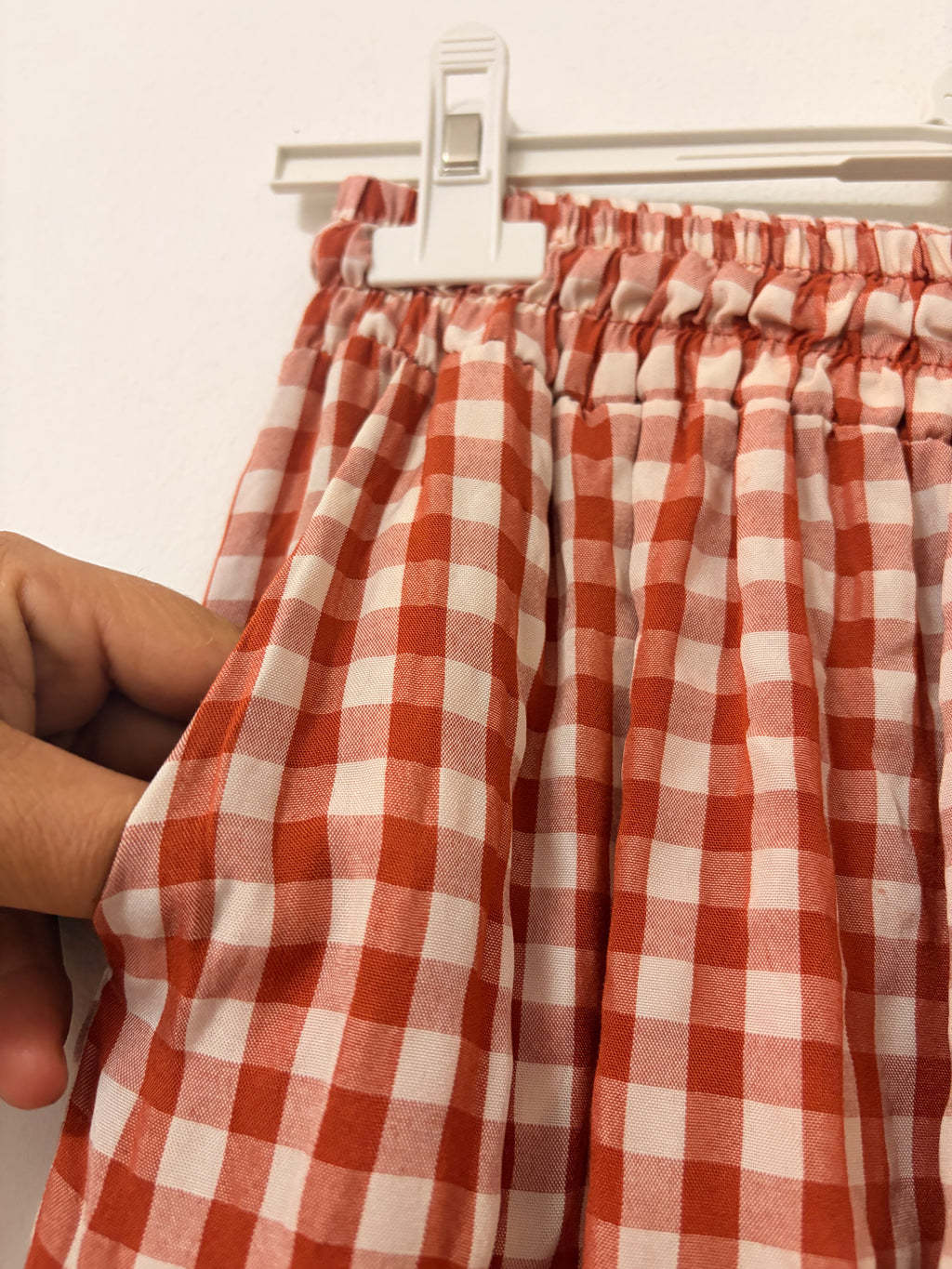 Pantalón cuadros Vichy color tierra